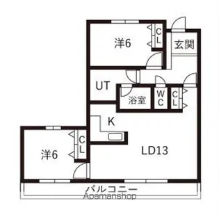 パレット伏見【1階】の間取り
