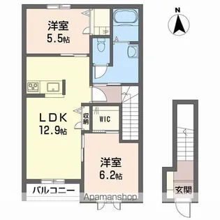 モダンヴィレッジ D棟【2階】の間取り