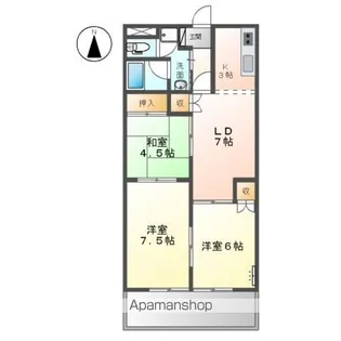 ブラウンシティー715【3階】の間取り