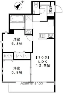 Y・ノヴェル B棟【103号室号室】の間取り