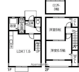 愛知県長久手市市が洞2丁目【テラスハウス】の間取り