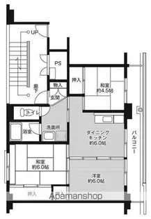 ビレッジハウス村上1号棟【508号室】の間取り