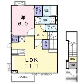 ドミールヒロマエ【201号室】の間取り