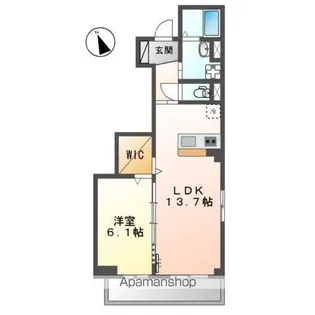 ウエストウイング6【1階】の間取り