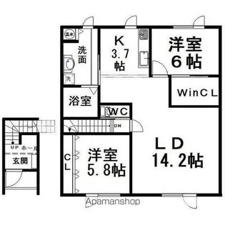 ルシエルⅡ【2階】の間取り