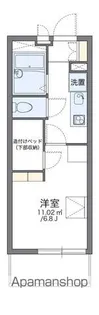 レオパレスローリス八幡【413号室】の間取り