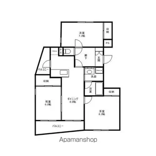 長野県長野市大字栗田【マンション】の間取り