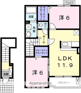 グランデール興浜Ⅱ【203号室】の間取り