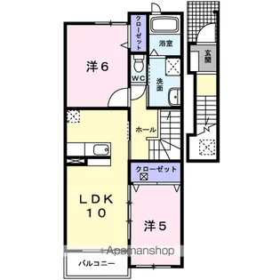 ヴィラ・プリムローズ上力【2階】の間取り