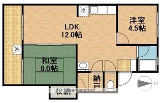 メゾン向宿【202号室】の間取り