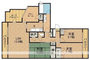 ブライトタウン住吉【1005号室】の間取り