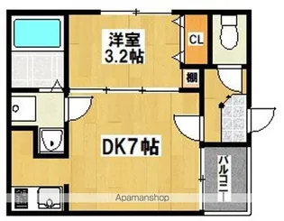 ルカセレーヌ【3階】の間取り