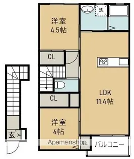 グラン オリヴィエ【201号室】の間取り