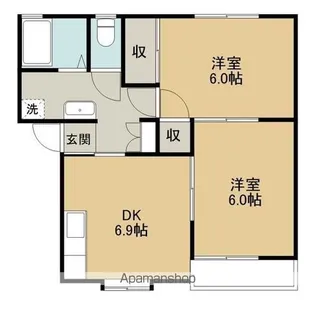 ファミリーハイツ B棟【2階】の間取り