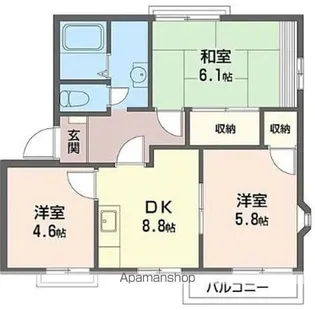 オークヒルA【201号室号室】の間取り