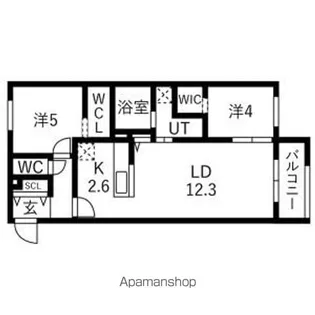 ALPHA GARDEN新札幌【405号室】の間取り