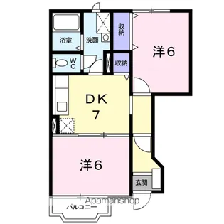 メゾン・ドゥ・ボヌール Ⅱ【1階】の間取り