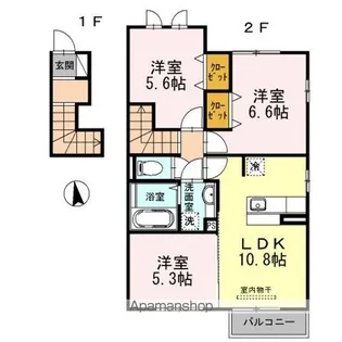 リュミエールm&y B棟【1階】の間取り