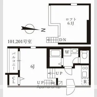 ハーモニーテラス佐古前町Ⅱ【101CP号室】の間取り