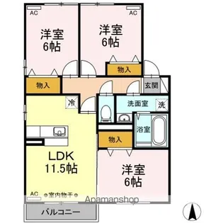 リビングタウン南仙北 B【2階】の間取り
