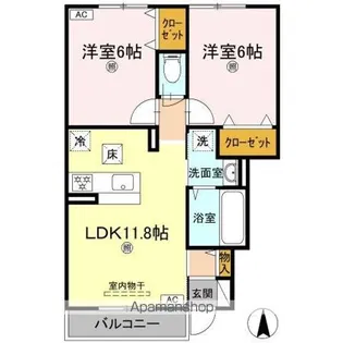 カーサ コバ A棟【1階】の間取り