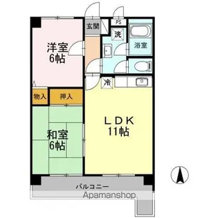 リバーサイド久米【3階】の間取り