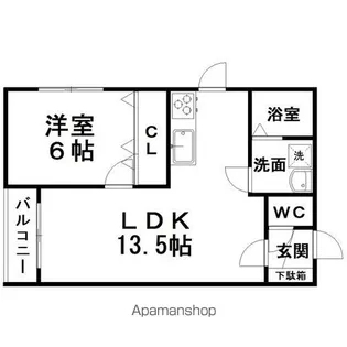 ジョイフルコート【3-B号室】の間取り