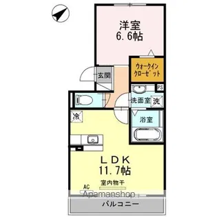 リッシュヴェール【1階】の間取り