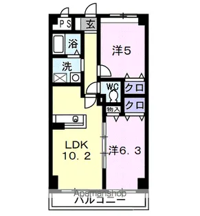 ルミエール扶桑【4階】の間取り