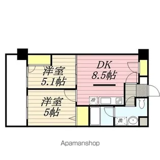 コンダクト福岡東【1007号室】の間取り