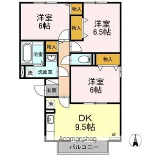 ハイツサンライズ AB【2階】の間取り