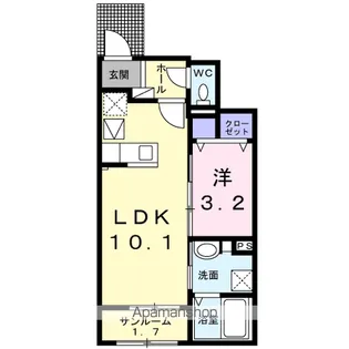 グラース【1階】の間取り