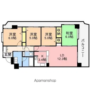 ダイアパレス笹口3丁目【311号室】の間取り