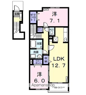 ガーデン・シュティル A【2階】の間取り