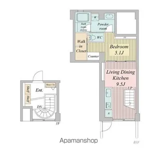 プライムアーバン目黒三田【1階】の間取り