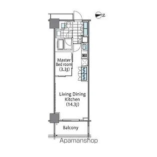 コンフォリア新宿イーストサイドタワー【4階】の間取り