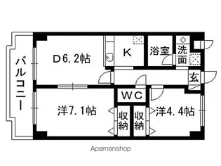 ツインプラザ幸【4階】の間取り