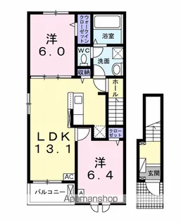 LALALA SAKAI Ⅰ【2階】の間取り