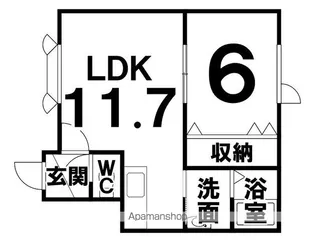 1LDKの間取り画像