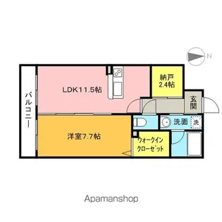 ポルテボヌール【203号室】の間取り