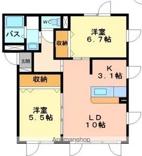 プランドール美原【2階】の間取り