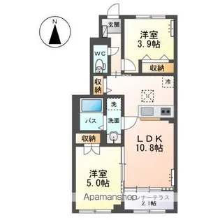 笹谷字古屋前アパート【102号室】の間取り