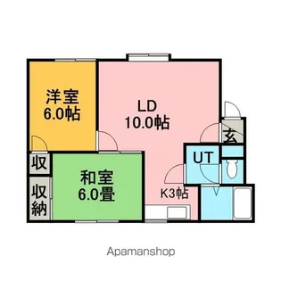 ロイヤルハウス富丘D【203号室】の間取り