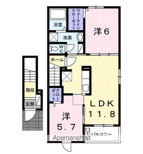 ジェルメ橋爪 Ⅱ【2階】の間取り