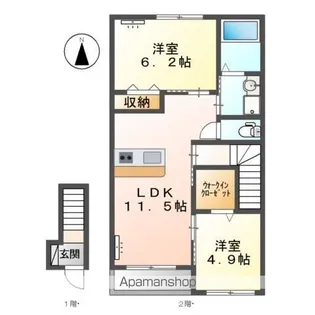 ヴィクトワール【2階】の間取り