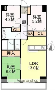 スカイコート上杉【14階】の間取り