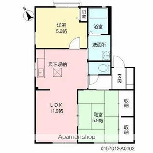 リベール伊左座 A棟【1階】の間取り