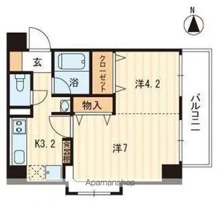 アヴニール若宮【4階】の間取り