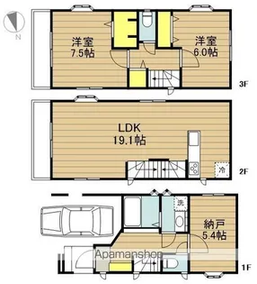 埼玉県戸田市中町2丁目【一戸建】の間取り
