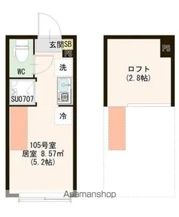 レジデンス・イン初台【105号室号室】の間取り